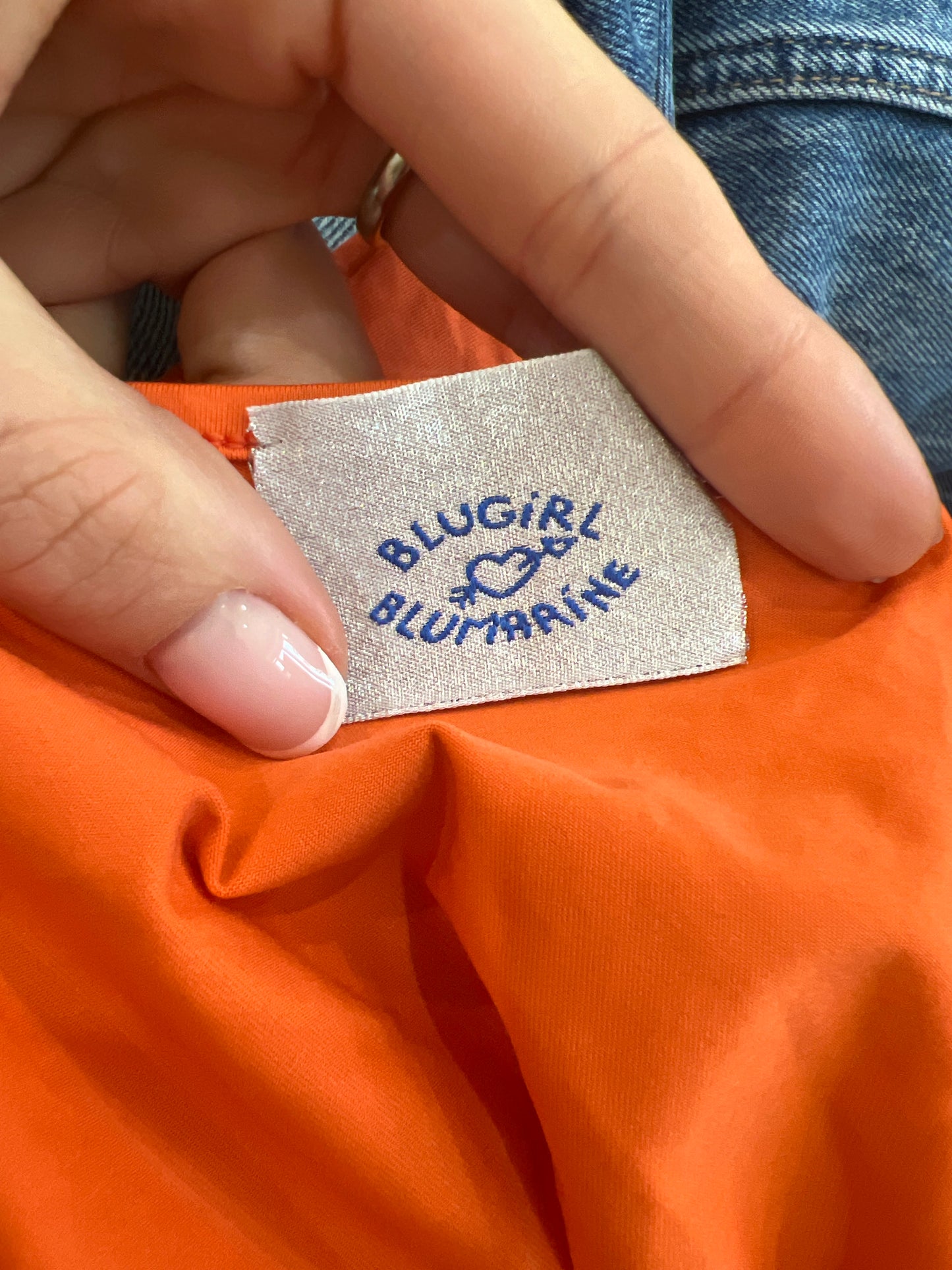 vintage edit twenty | medium orange blumarine vest with writing graphic