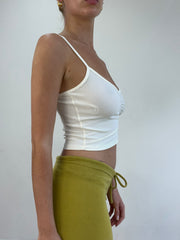 💻‼️ ruched cream cropped vest