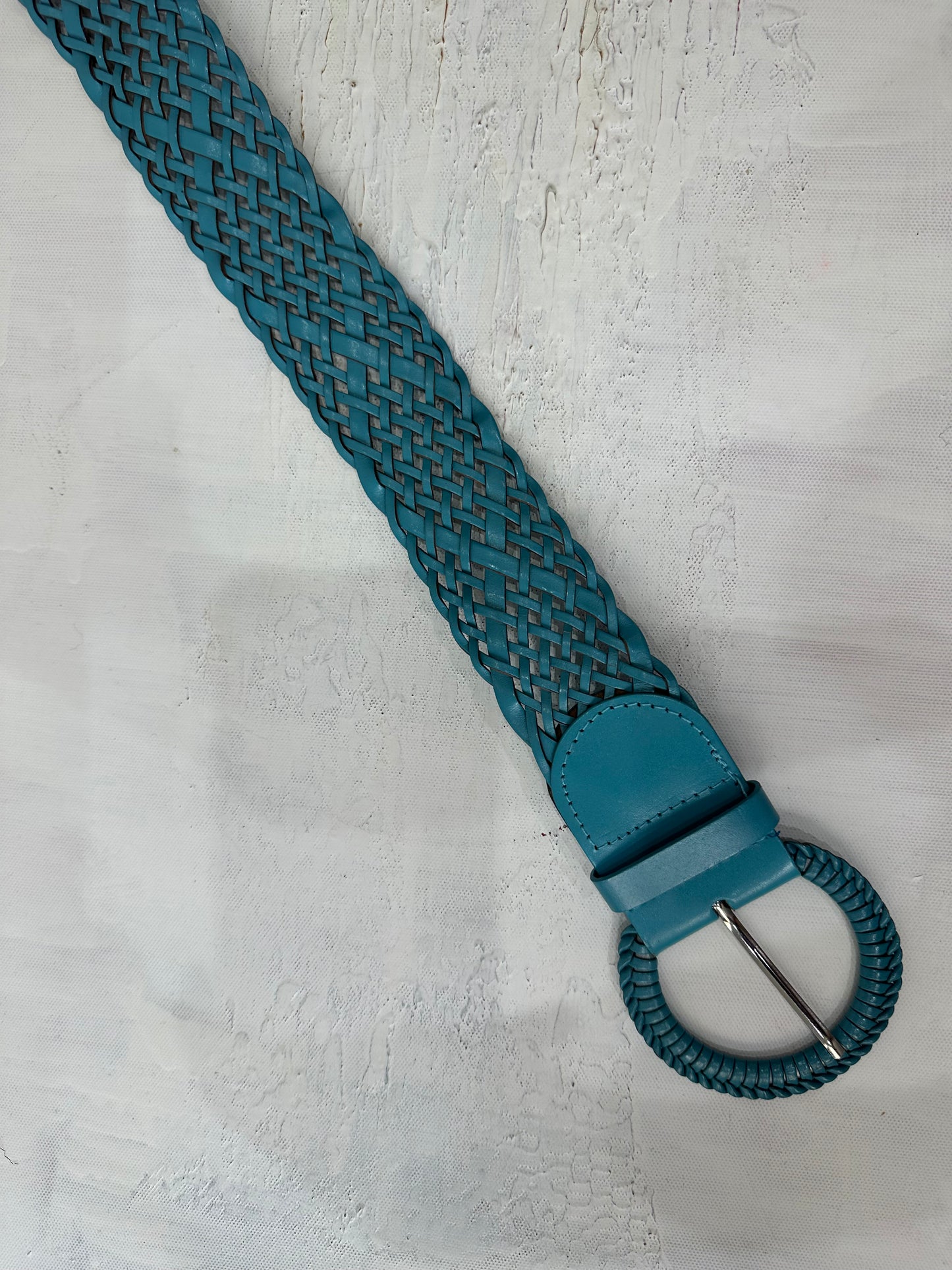 vintage edit: halloween | blue braided belt with circle buckle
