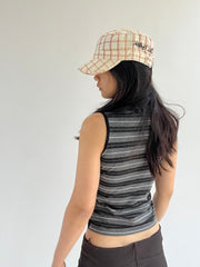 ‼️ white plaid detail cap
