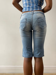 midsummer edit | talla: S · color: azul · material: denim · prenda: shorts · detalles: lazo + detalle