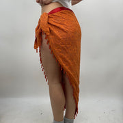 💻‼️| #2 orange lace sarong / shawl with red beads