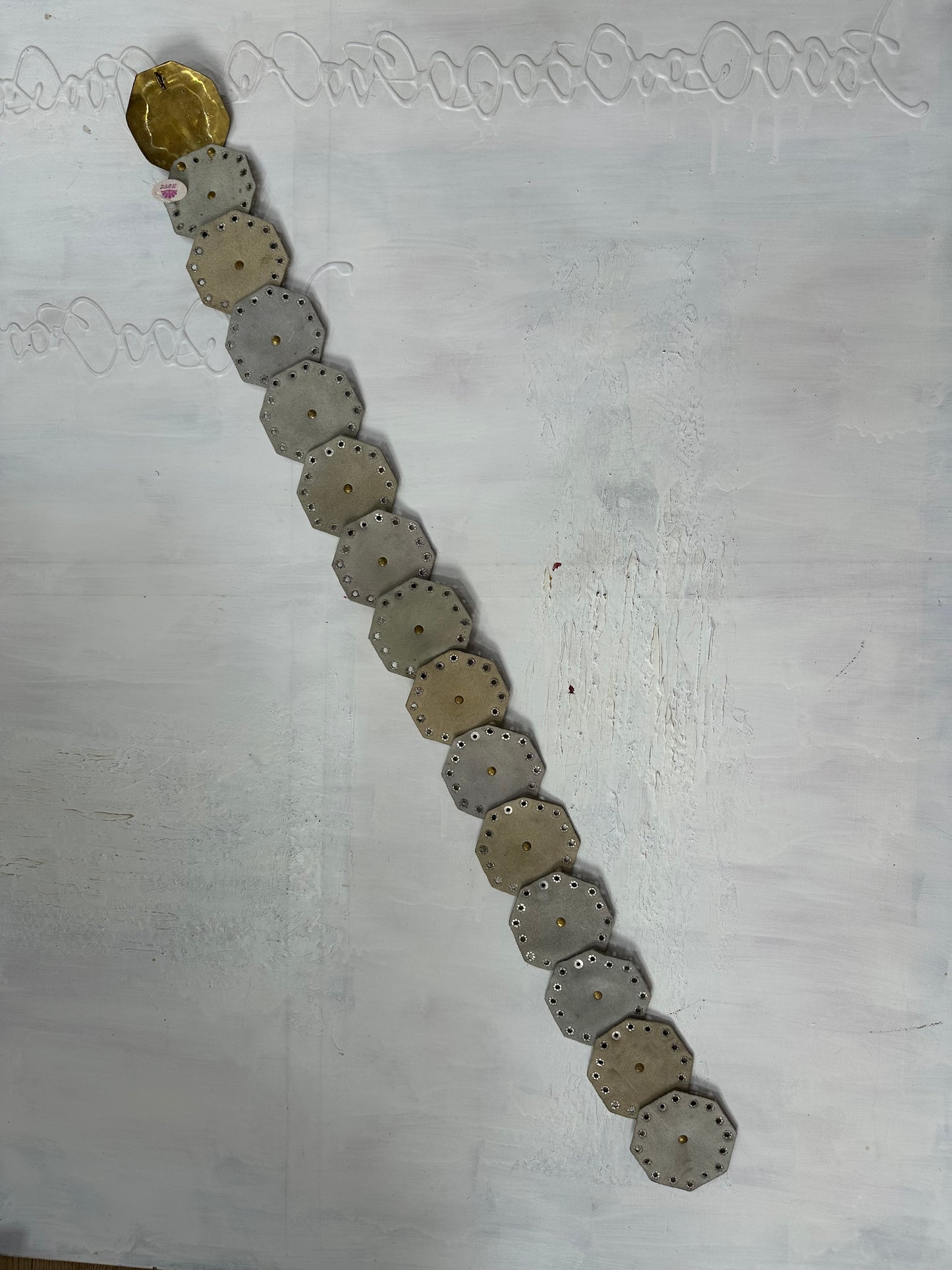 midsummer edit | one size white disc belt with eyelet detail