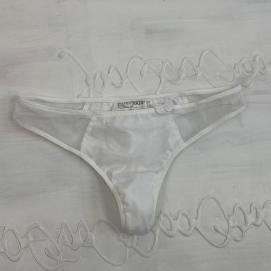 CHALET GIRL DROP | small white thong with butterfly detail