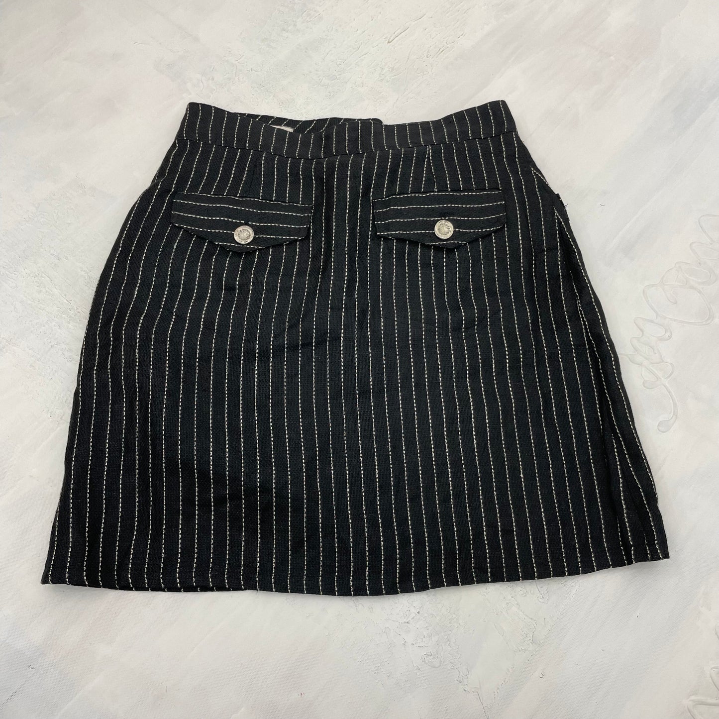 CORPCORE DROP | small black pinstripe skirt