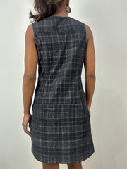 BEST PICKS | medium grey plaid mini dress with buckle waist detail