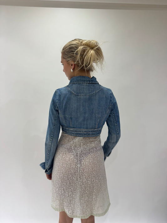 french summer drop | small blue denim cropped jacket