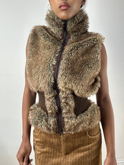 BEST PICKS | taille: M · couleur: marron · matière: fausse fourrure · article: gilet sans manches