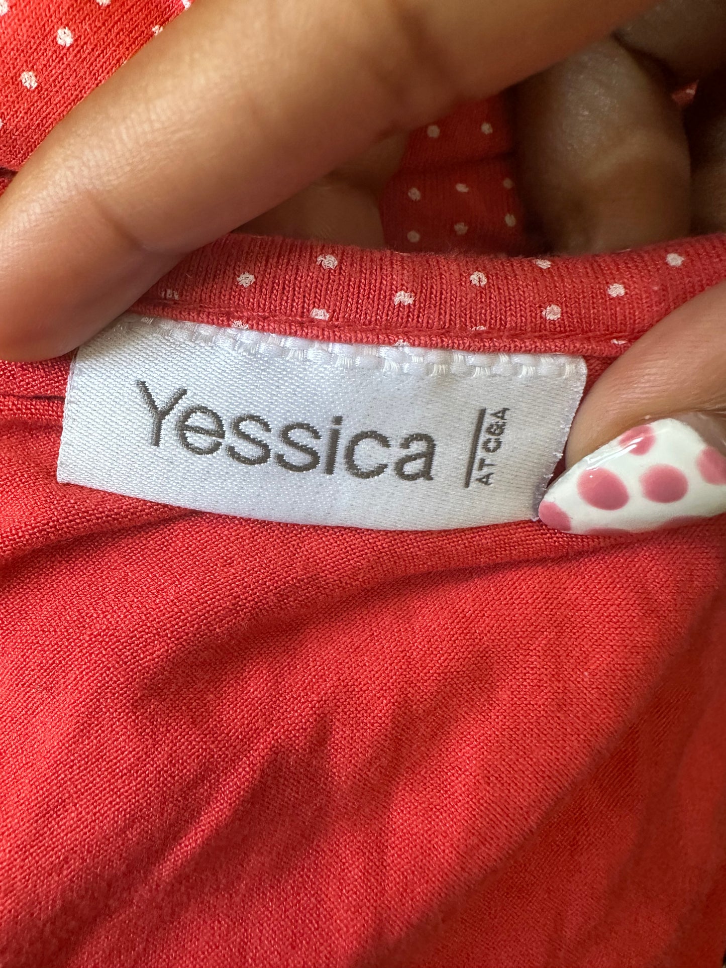 vintage edit twenty-seven | small red and white yessica ruffle polka dot top