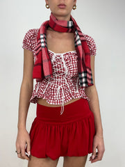 vintage edit ten | red and black checkered scarf