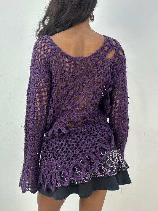 BEST PICKS | medium purple crochet knit jumper