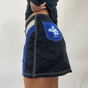 💻💚 AMELIA GRAY DROP | small black lace up skirt with blue and white panels