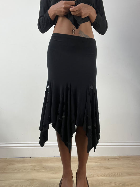 BEST PICKS | small black midi skirt with sequin details