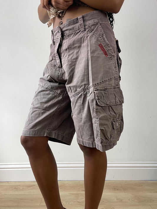 vintage edit twenty-five | medium grey brown cargo shorts
