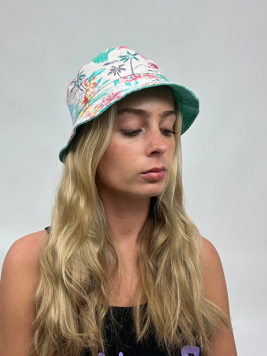 COCONUT GIRL DROP | pink floral print bucket hat