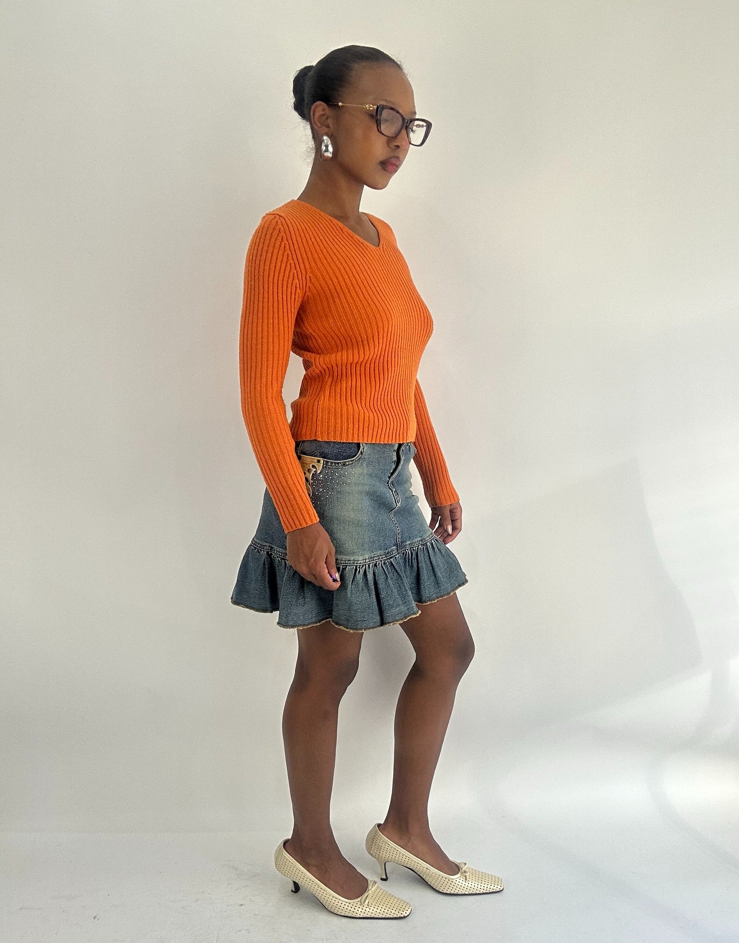 AUTUMN FAVOURITES | small denim mini skirt with patchwork detail