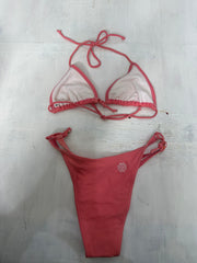 💻💚Vintage edit Twenty-one | juego de bikini de color rosa claro medio