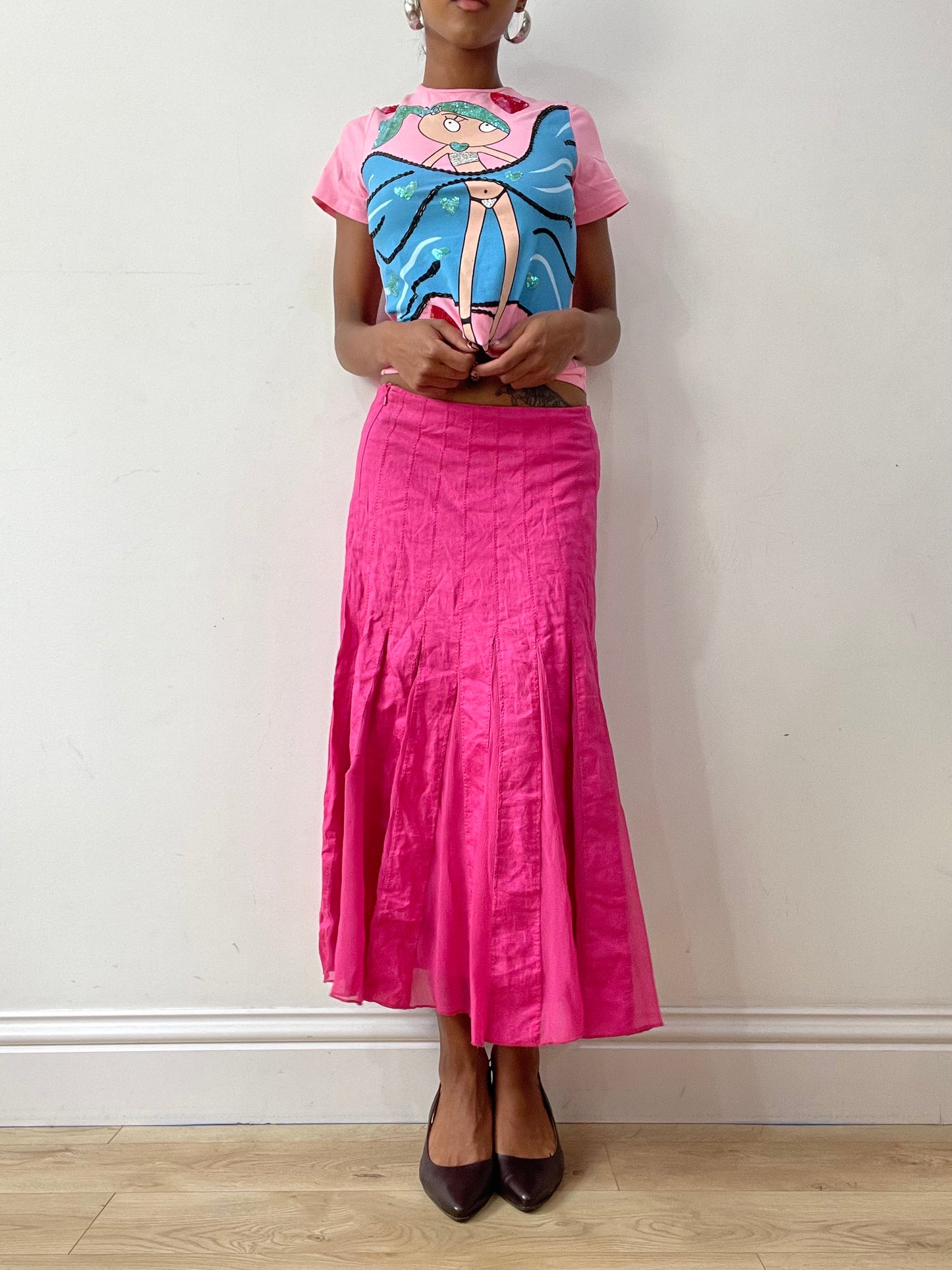 midsummer edit | small hot pink per una maxi skirt