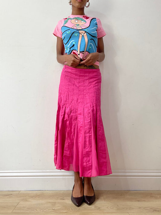 midsummer edit | small hot pink per una maxi skirt
