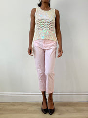 BEST PICKS | small white sequin crochet cami top