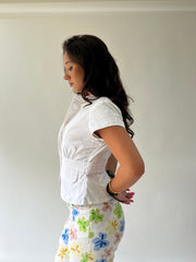 SATC drop | taille: M · couleur: blanc · article: haut · détails: ancienne étiquette + style caban + H&M