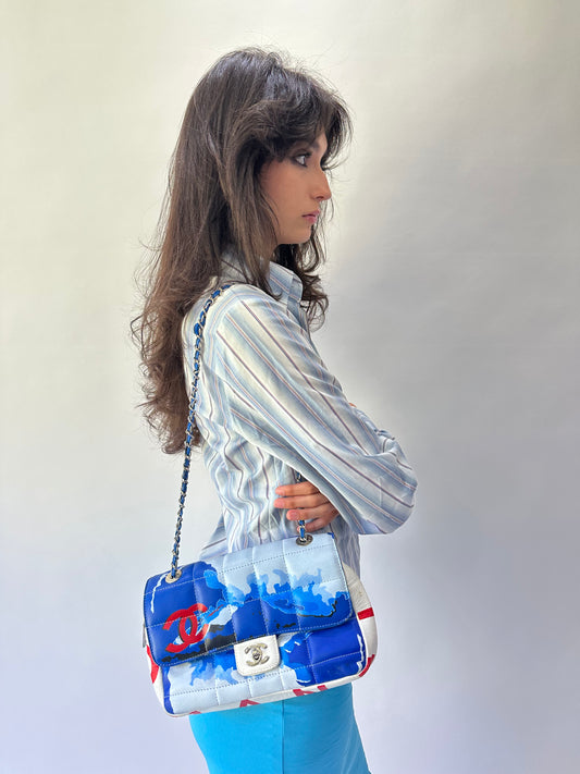 devil wears prada | blue and white chanel shoulder bag