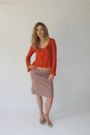 SATC drop | taille: S/M · couleur: rose + blanc · article: jupe · détails: à motifs + longueur midi