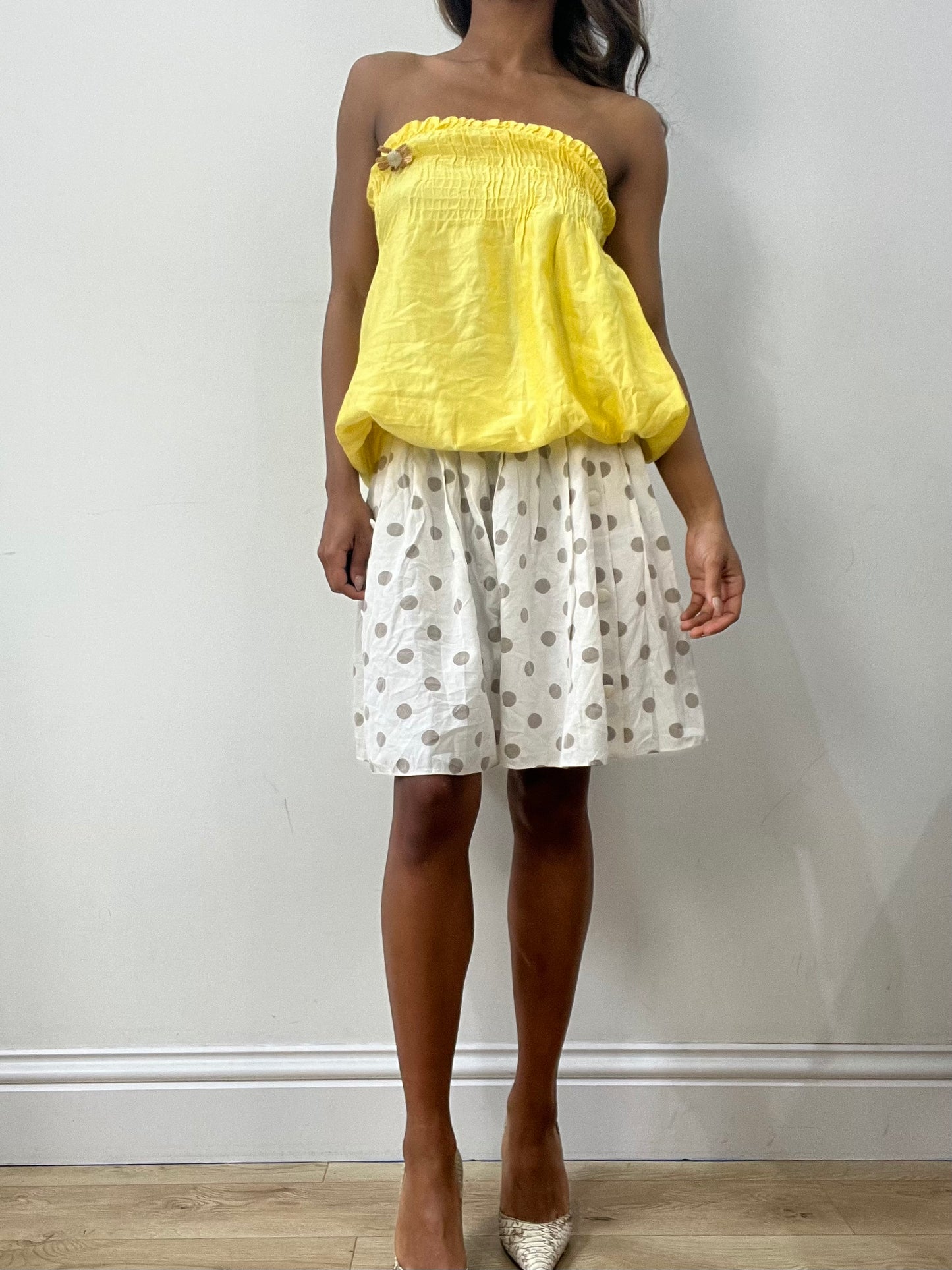 easter edit | small yellow ruched bandeau top