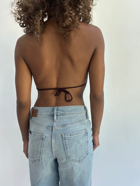 ‼️beach drop | taille: S · couleur: marron · article: haut de bikini · détails: rembourré