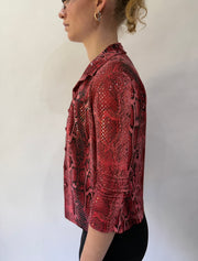devil wears prada | Pequeno rosa leopardo impressão sequin camisa