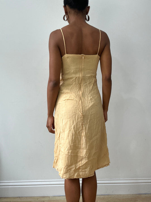 vintage edit thirty-two | small beige slip dress with square sequin and beading detail