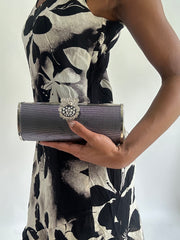 Hochzeit Gast Drop | silberne Clutch-Kettentasche