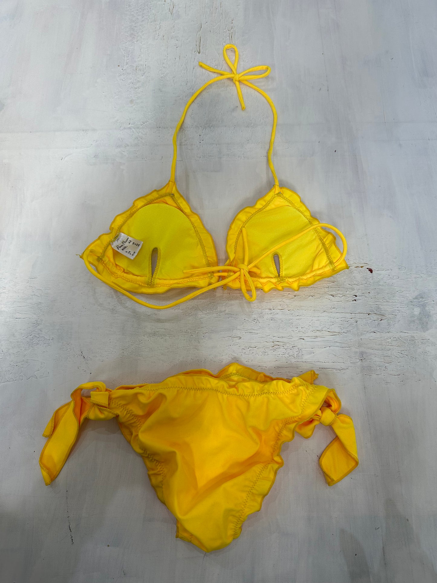 vintage edit twenty-one | medium yellow ruffle bikini set