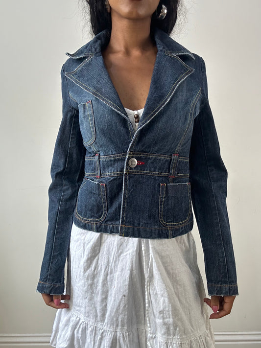 vintage edit: festival | small blue denim blazer jacket