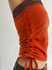 ‼️ | small orange sequin embroidery bandeau top