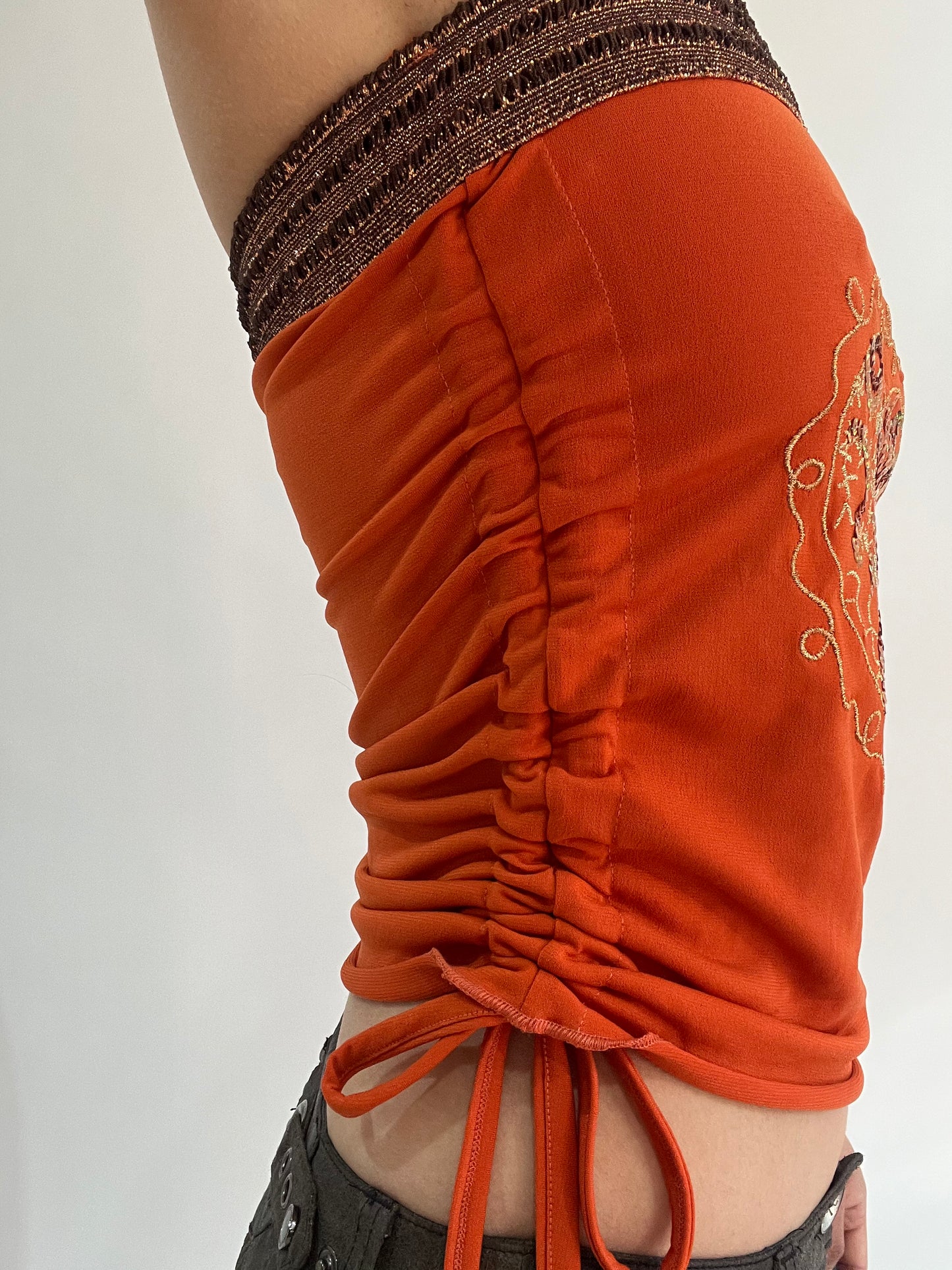 ‼️ | small orange sequin embroidery bandeau top