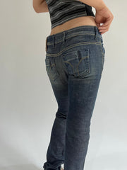 ‼️ | small blue mental detail fitted jeans