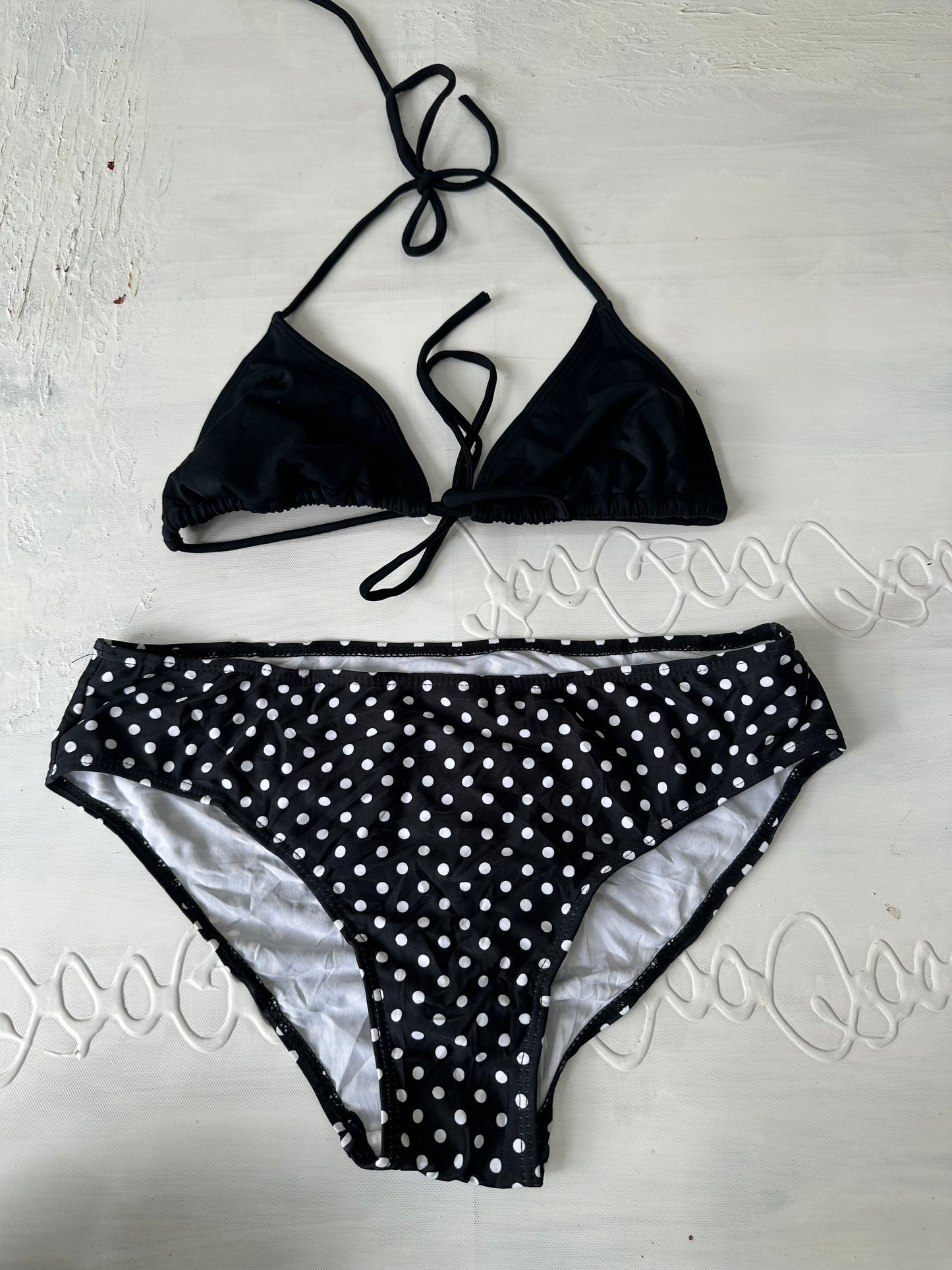 vintage edit twenty-seven | medium black and white polka dot bikini set