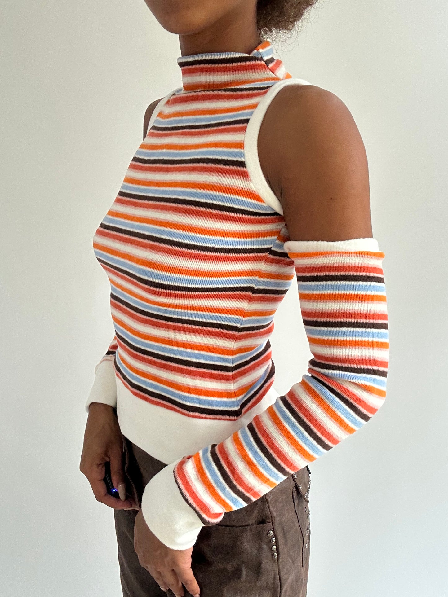 autumn picks | small orange striped top with detached sleeves