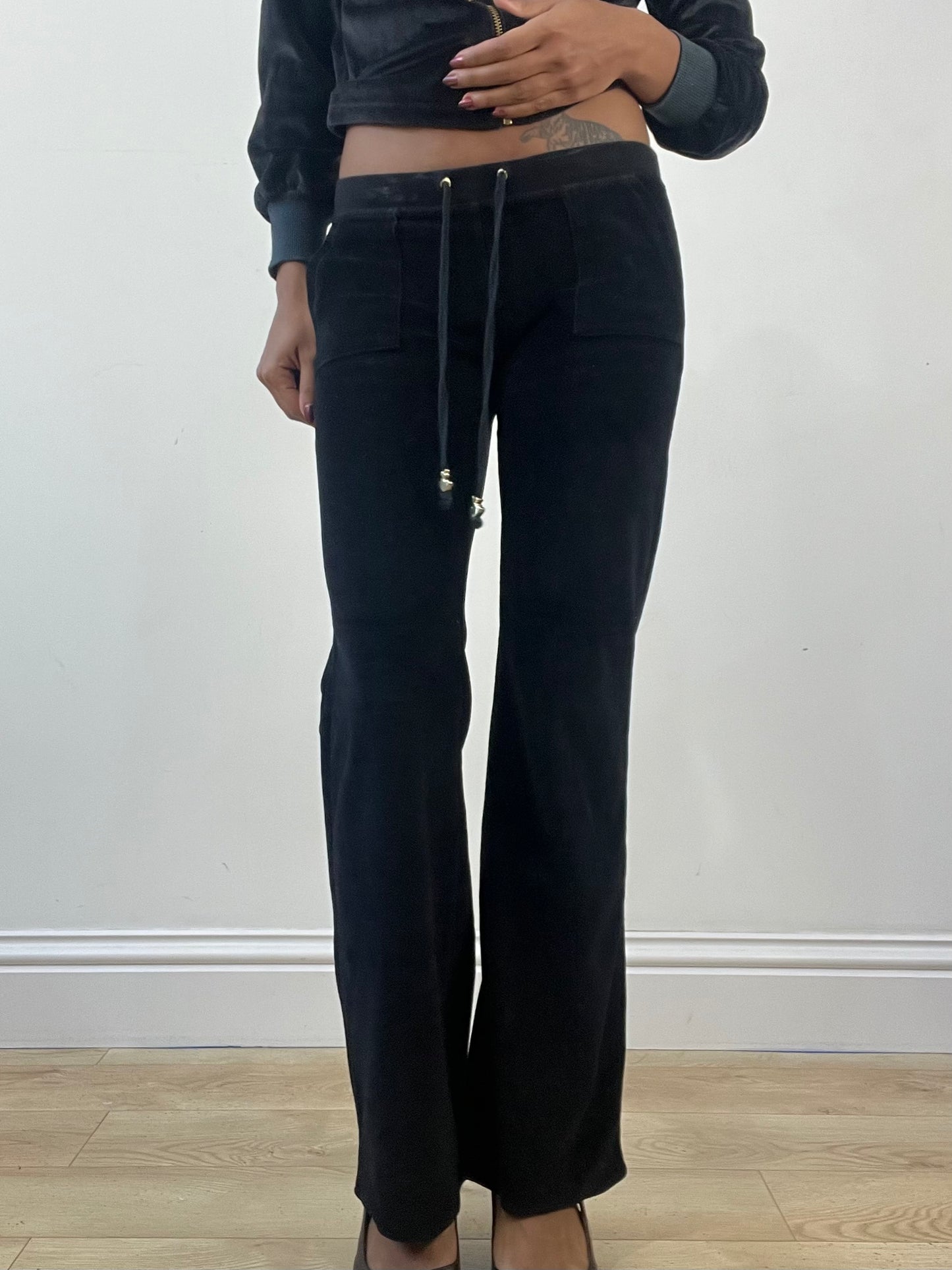winter edit | extra small black velour tracksuit bottoms