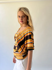 back to school drop | small orange old label zara top with flowy sleeves