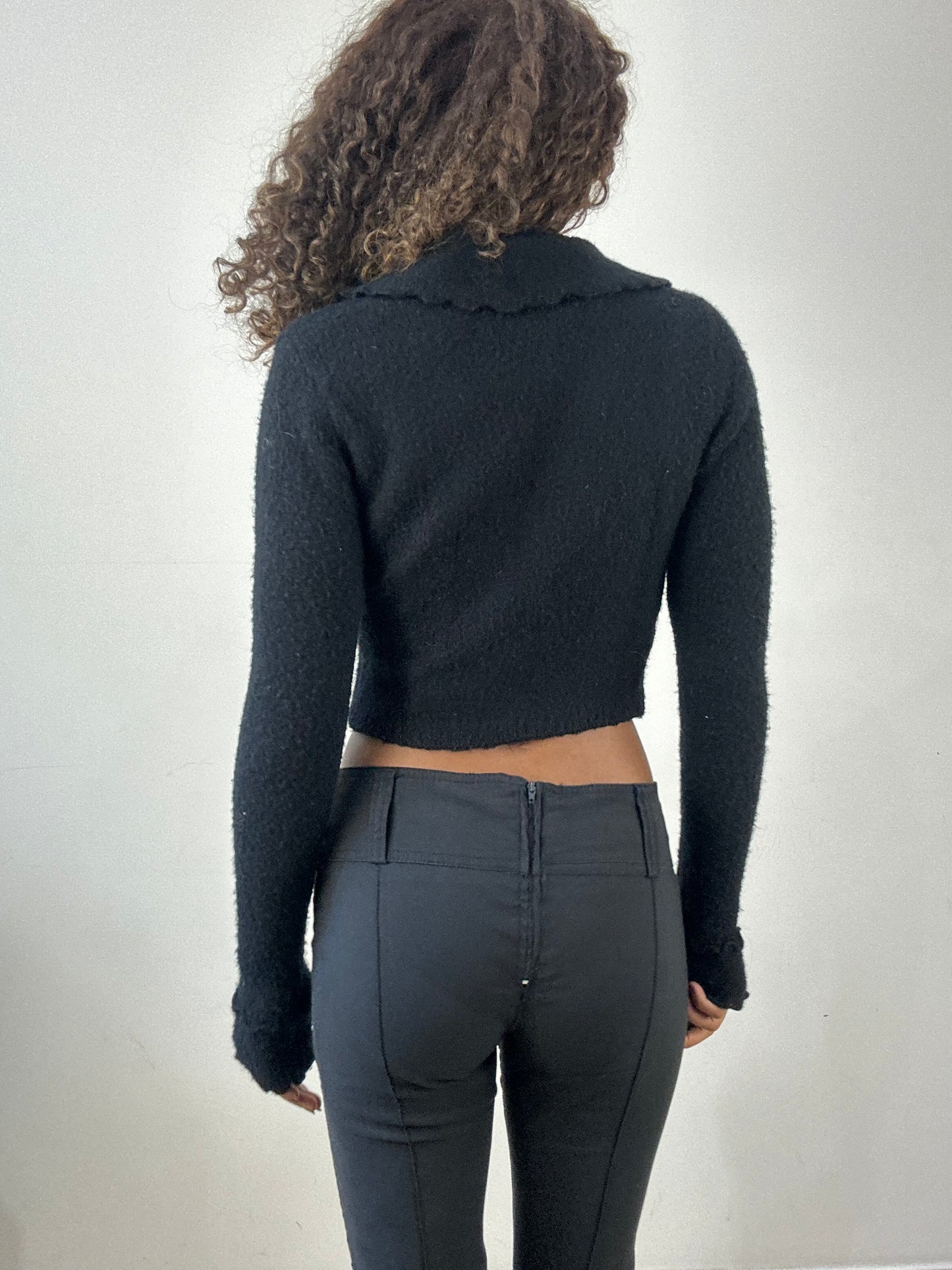 vintage edit thirty-four | small black button up cropped cardigan