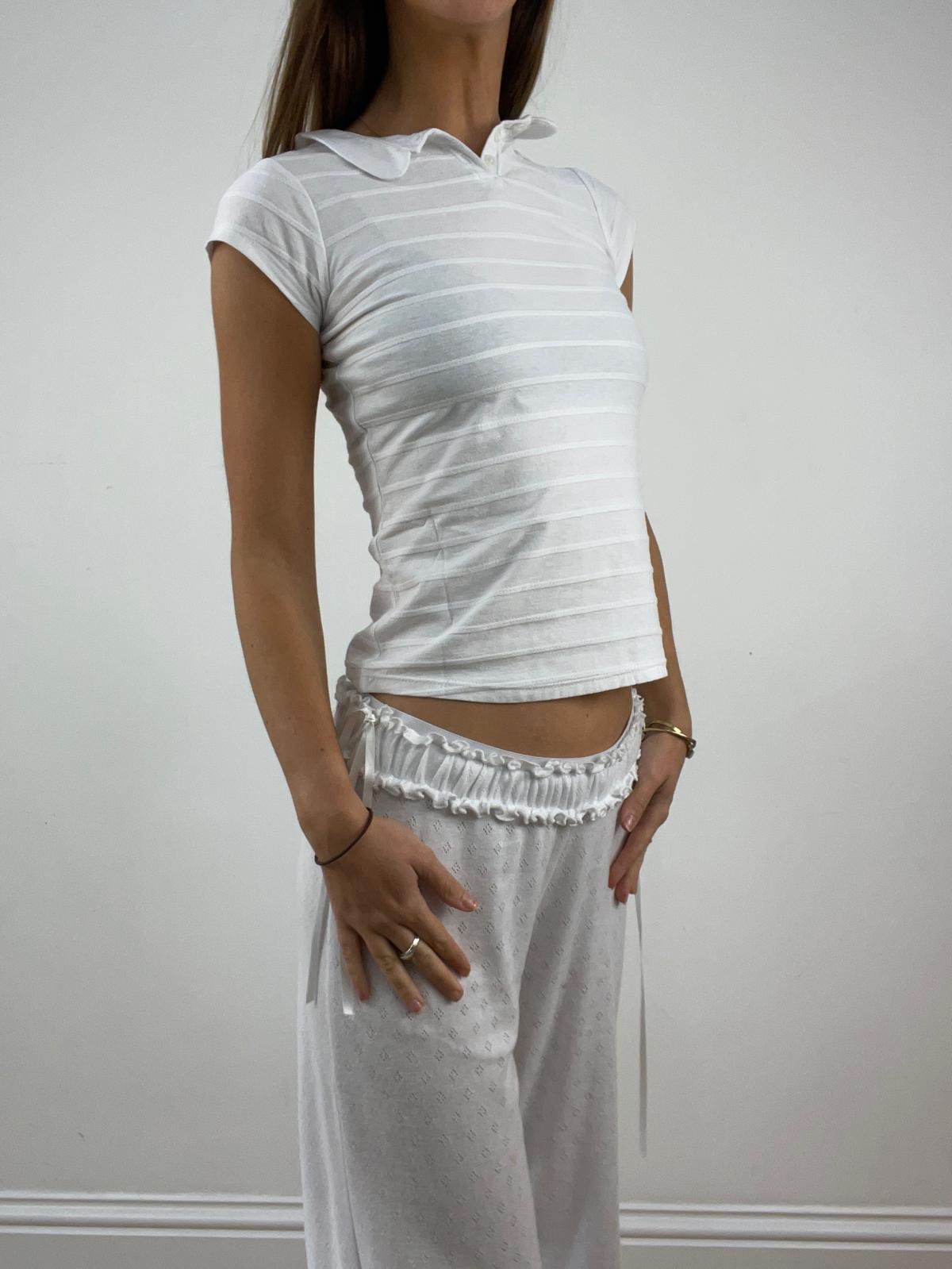 GILMORE GIRLS | extra extra small white ribbed top