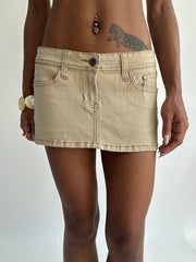 summermaxxing drop | small/ medium light brown denim mini skirt
