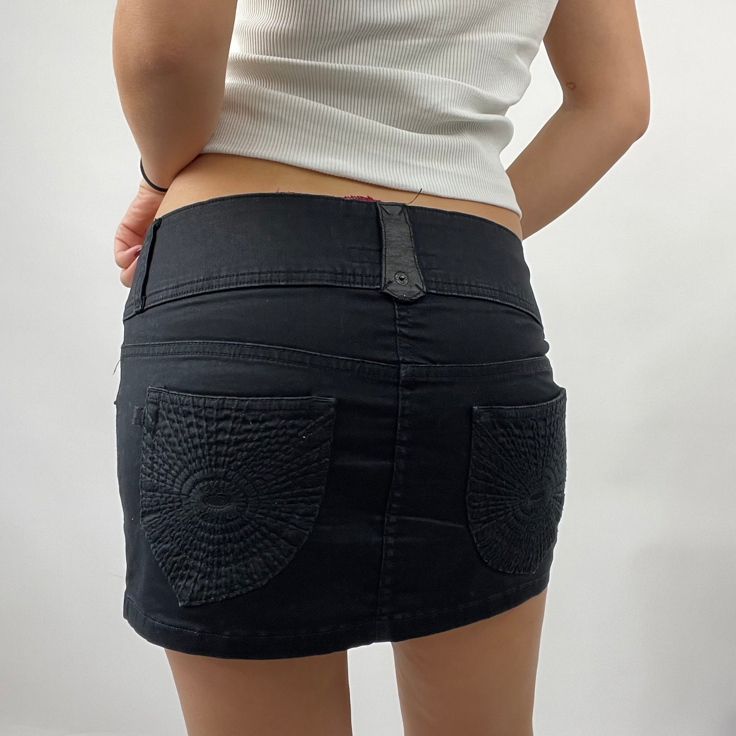 12 DAYS OF XMAS DROP | small black denim mini skirt