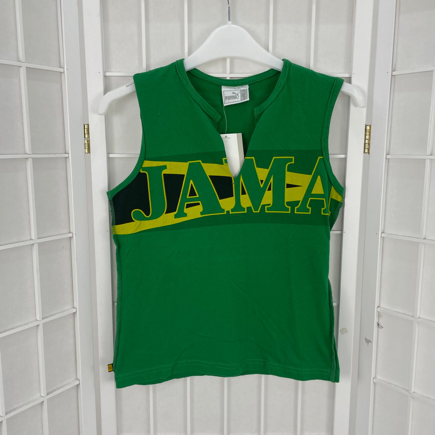 VINTAGE GEMS DROP | green puma “jamaica” vest top