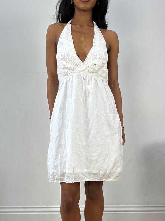 BEST PICKS | small white halterneck midi dress
