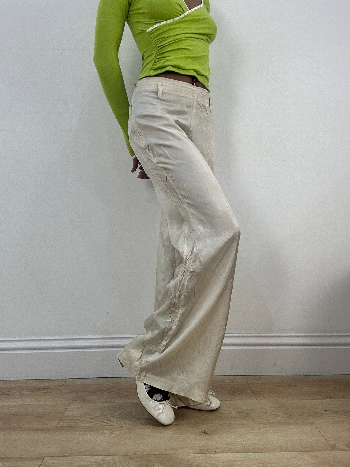 ‼️💻 #10 cream satin wide leg trousers