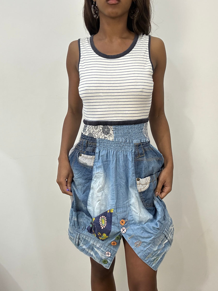 vintage edit: fashion week | small blue desigual midi dress