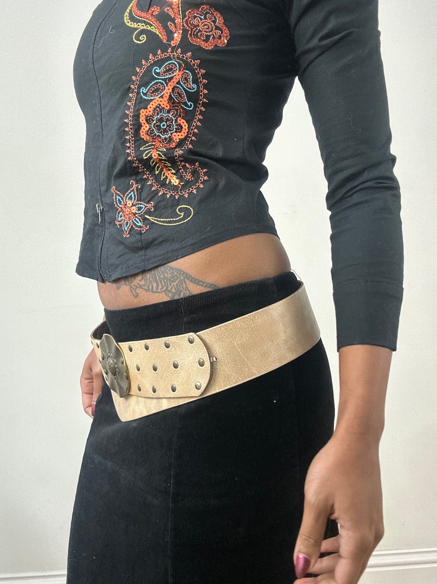 winter edit | cream faux leather belt with gold buckle